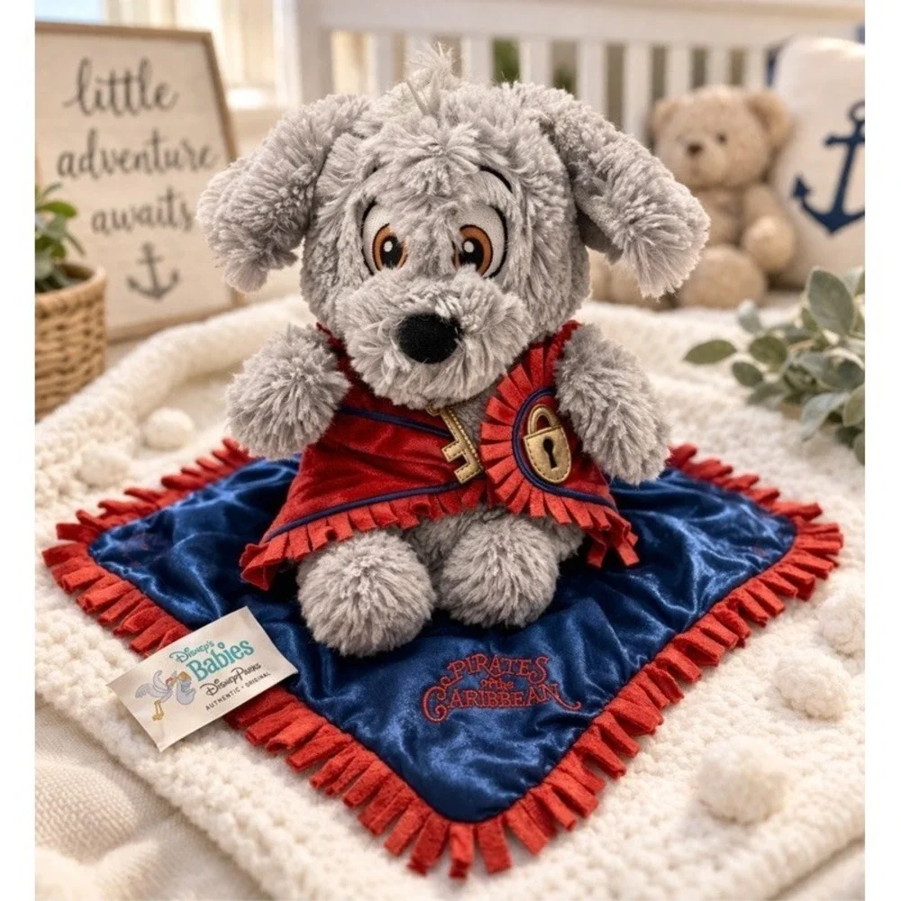 Disney Babies Parks Pirates Of The Caribbean Plush Jailer Dog With Blanket & Key